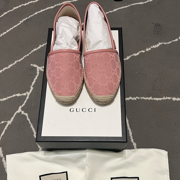 New Gucci Pink GG Espadrilles - Picture 2 of 3